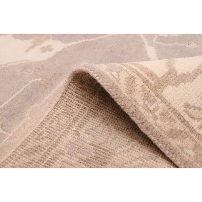 ECARPETGALLERY Hand-knotted Royal Oushak Taupe Wool Rug - 8'1 x 9'8