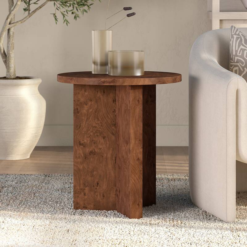 Anders 20" Wide Burled Side Table - 20" Wide