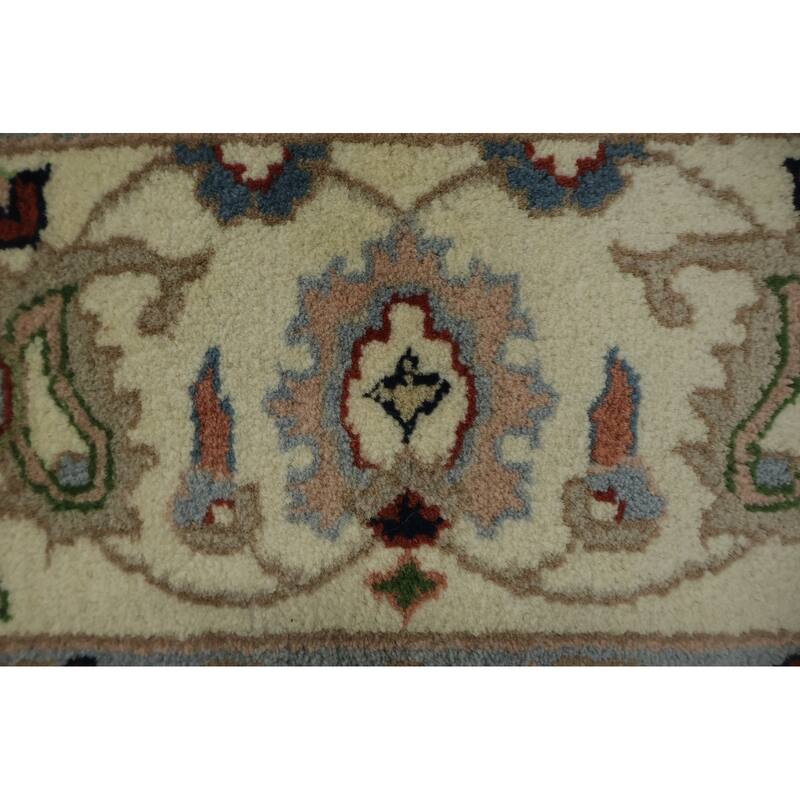 Hand Knotted Oriental 100% Wool Carpet Traditional All-Over Pink Kashan Area Rug - 8' 11'' X 6' 2''