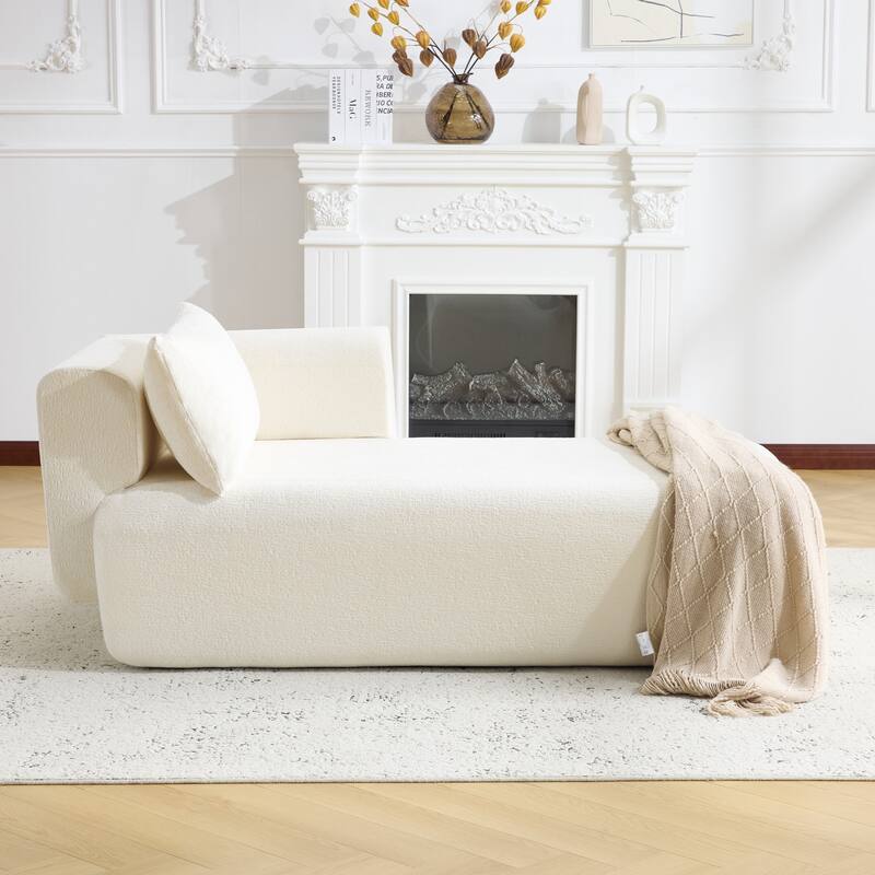 Bezseller Modern Chaise Lounge - Upholstered Sofa with Pillows for Bedroom & Living Room