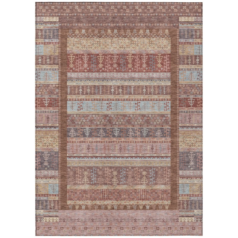 Machine Washable Indoor/Outdoor Global Kilim Chantille Rug