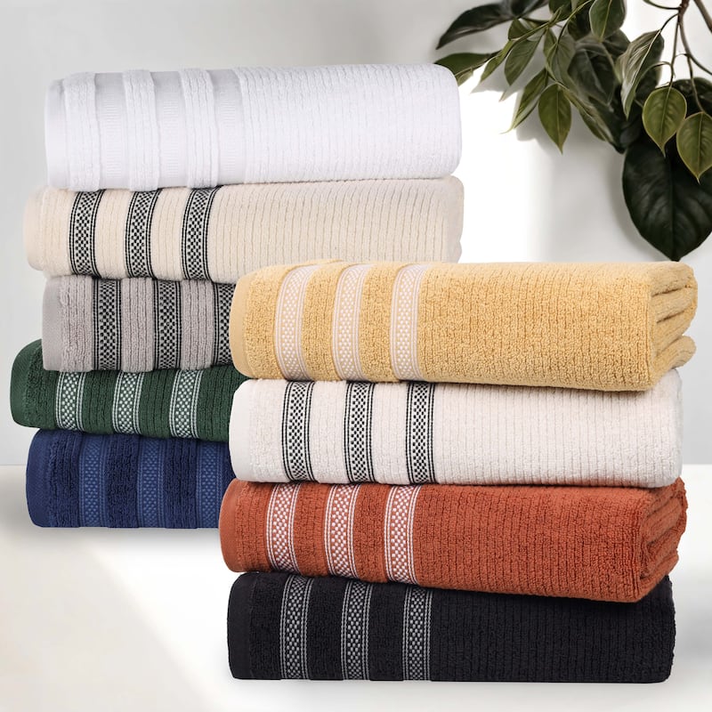 Superior Brea Zero Twist Cotton Ribbed Modern 6 Piece Bathroom Towel Set