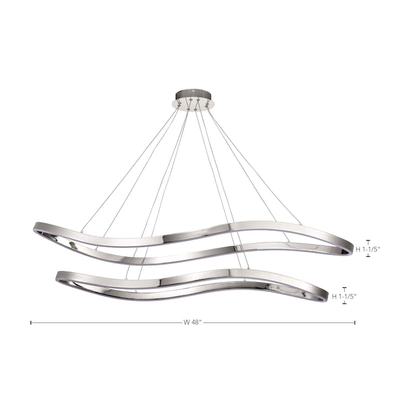Sylas 48 Inch LED Pendant Polished Nickel Finish - Polished Nickel