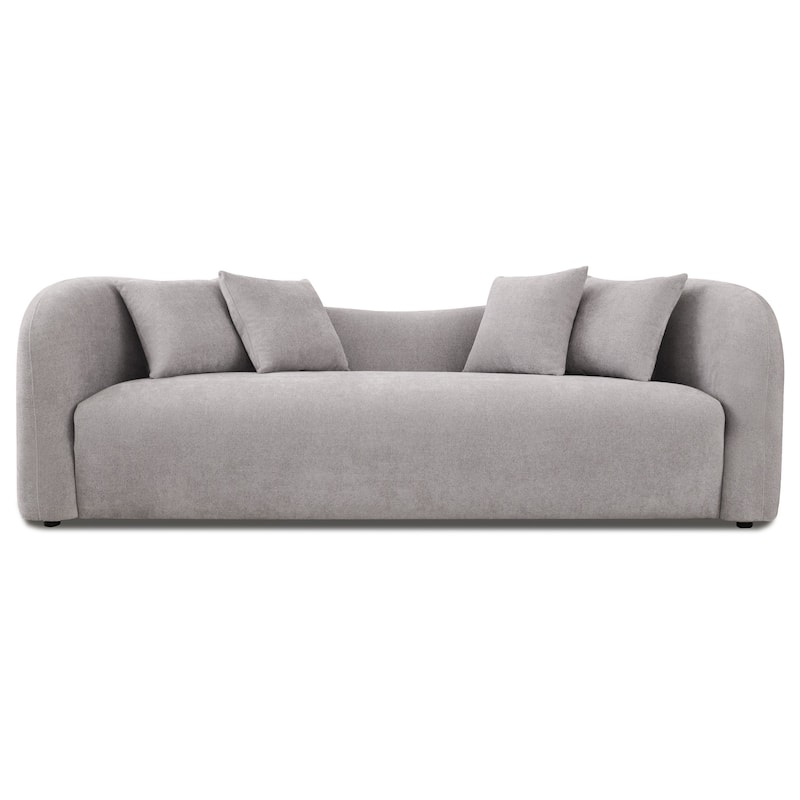 Hanar Mid Century Modern Luxury Tight Curved Back Boucle Sofa