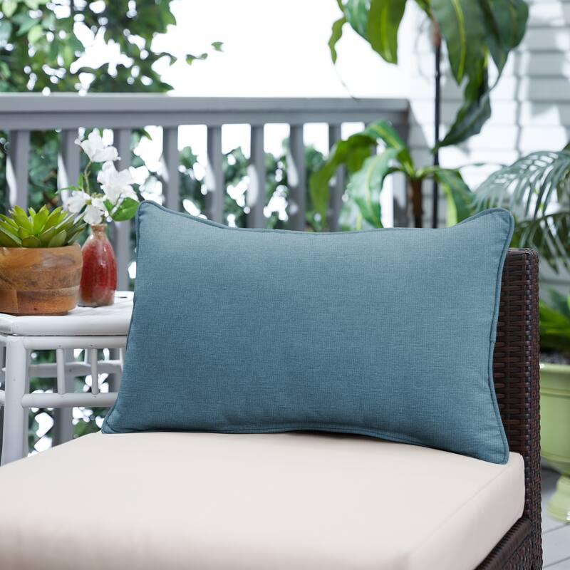 Sorra Home Sunbrella Indoor/Outdoor Corded Lumbar Pillow, Set of 2