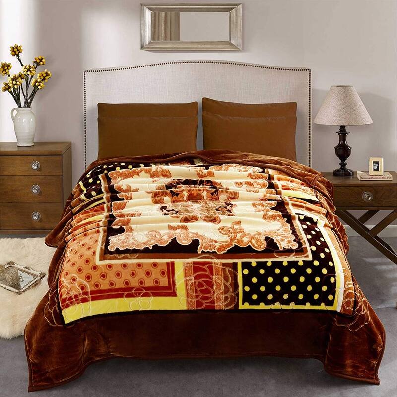 Korean-style 2-ply Printed Pattern Plush Mink Fleece Blanket