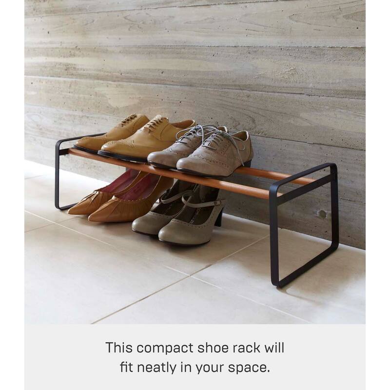 Yamazaki Home Stackable Shoe Rack, Steel, Holds up to 4 pairs of shoes per shelf, Holds 6.6 lbs