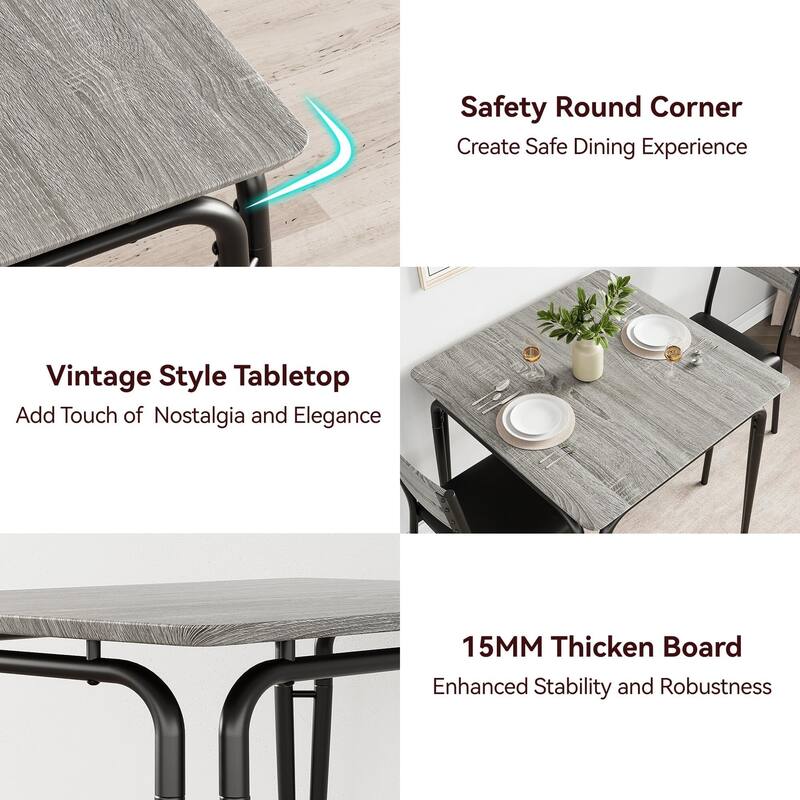 Dining Table for 2, Space Saving Square Dinette for Kitchen, Dining Room