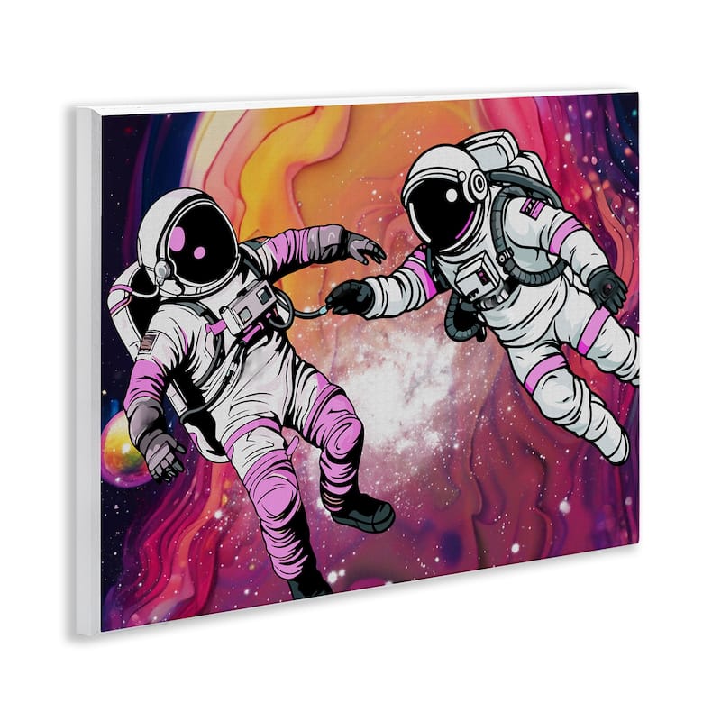 Stupell Swirling Cosmic Space Astronauts Wall Plaque Art Design By Jesse Keith