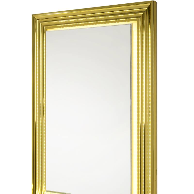 Furniture of America Saven Modern 2-Piece 6-Drawer Vanity Set with LED Light and Full-Length Mirror