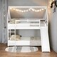 preview thumbnail 17 of 27, Twin over Twin House Shape Bunk bed with Slide