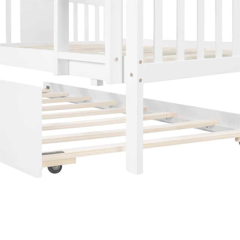 Merax Full over Full Bunk Bed with Twin-size Trundle and Ladder