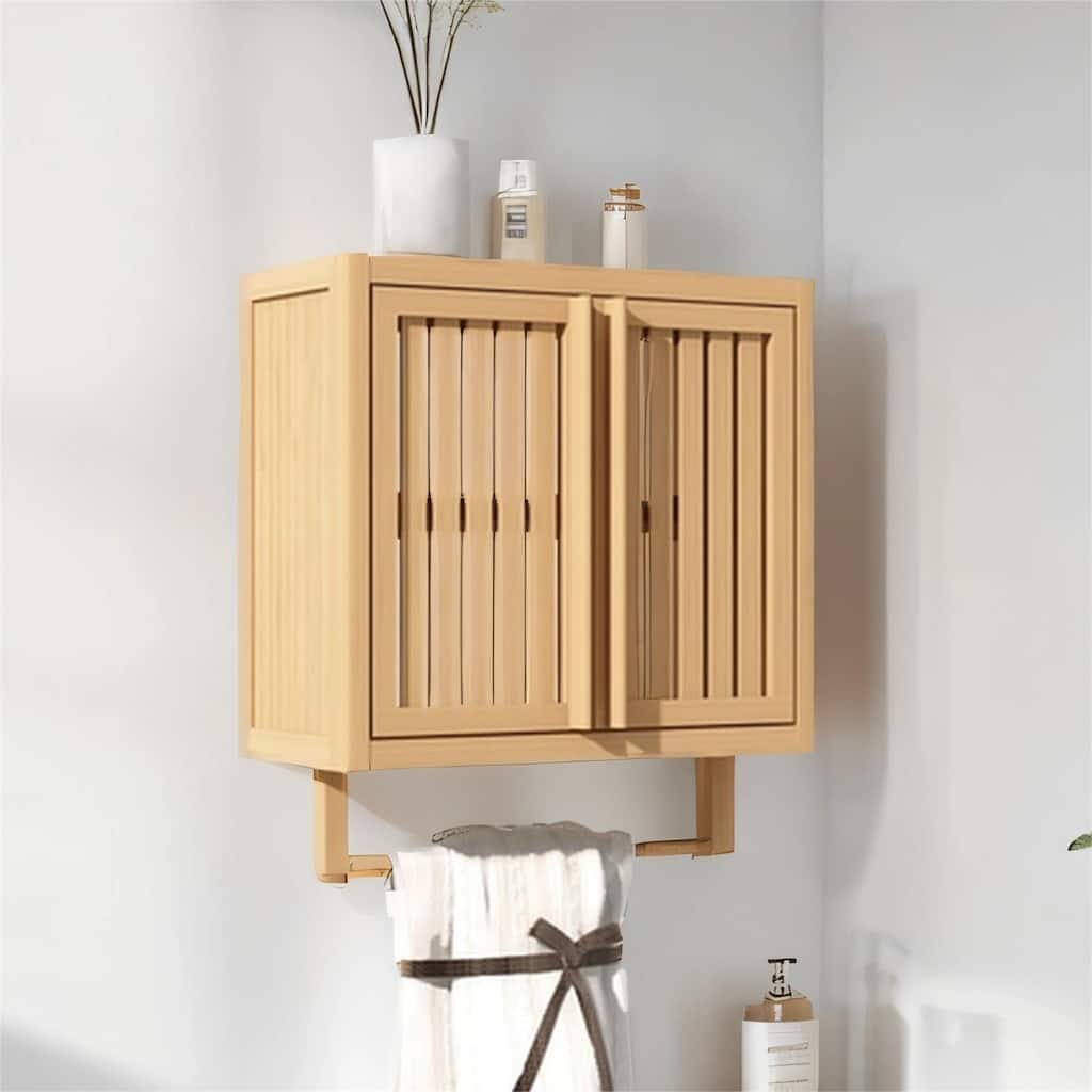 Bathroom Cabinet Wall Mounted Bamboo Toilet Storage Box