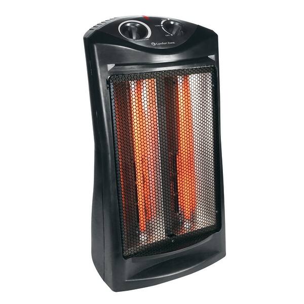 Shop Comfort Zone Czqtv007bk Fan Assisted Tower Radiant Quartz Heater Black Overstock 30143721