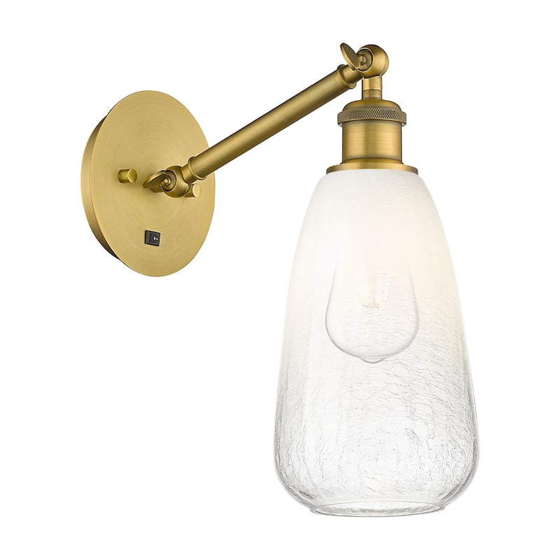 Innovations Lighting 317-1W-13-6 Brookhaven Almond Sconce Brookhaven - Brushed Brass / Opal