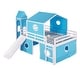 preview thumbnail 18 of 24, Full Bunk Bed with Slide & Tower - Semi-Enclosed for Storage & Play