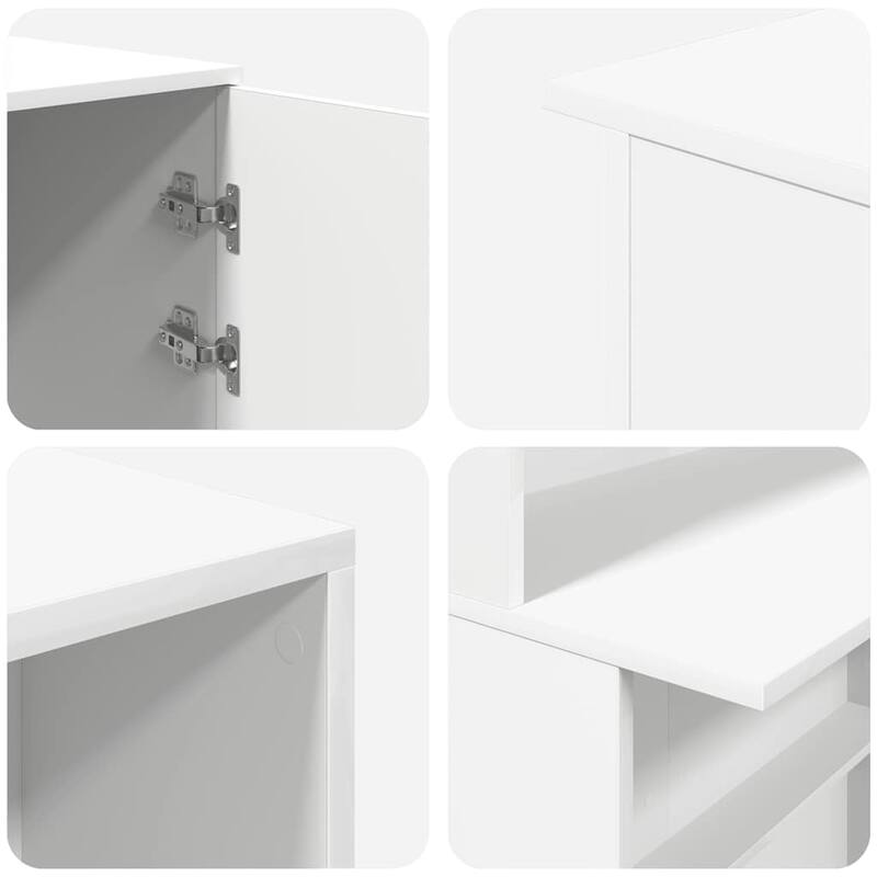 vidaXL Reception Desk White Engineered wood Large Reception Desk