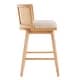 preview thumbnail 10 of 29, Christopher Knight Home - Talia Scandinavian Upholstered Wooden Counter Stool Set - Bar Chairs with Rattan Backrest