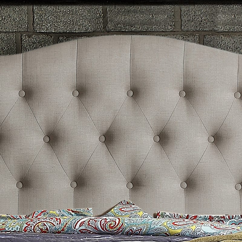 Tara Virgil Curved Upholstered Button-tufted Platform Bed Frame
