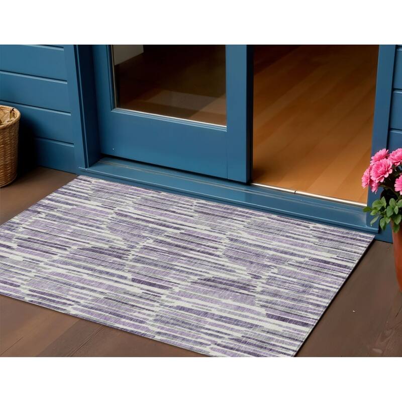 HomeRoots Abstract Transitional Rectangle Outdoor Rug - 3' x 5'