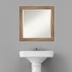 preview thumbnail 12 of 35, Beveled Wood Bathroom Wall Mirror - Owl Brown Narrow Frame