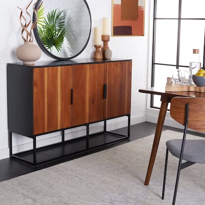 SAFAVIEH Home Collection Vance 3 Door 2 Shelf Sideboard - 54" W x 15" D x 35" H