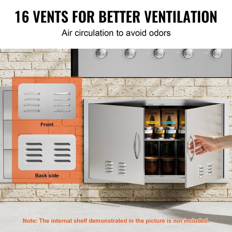 VEVOR Stainless Steel Outdoor Kitchen Access Door, 30W x 21H Inch