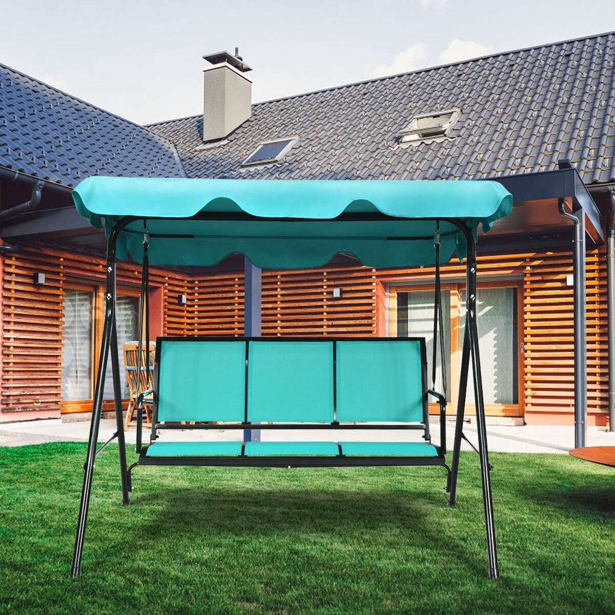 Gymax outdoor swing cheap canopy patio swing chair
