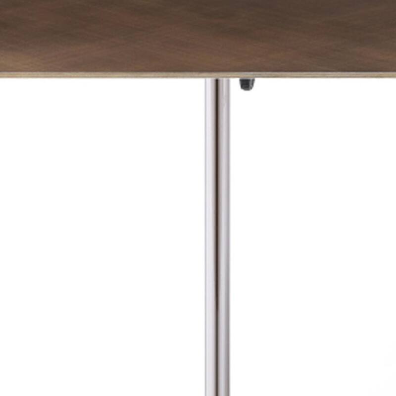 HomeRoots Bronze And Silver Steel Height Adjustable Square Pedestal End Table - 16.00 in. x 30.00 in. x 16.00 in.