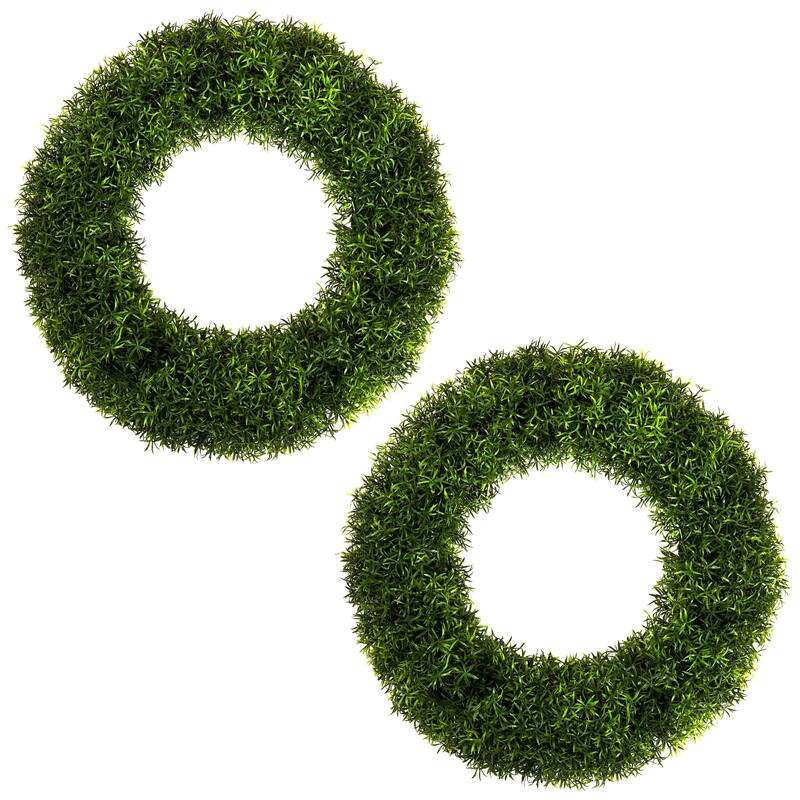 Pure Garden Grass Wreath - 20 inch Round - 2-pieces