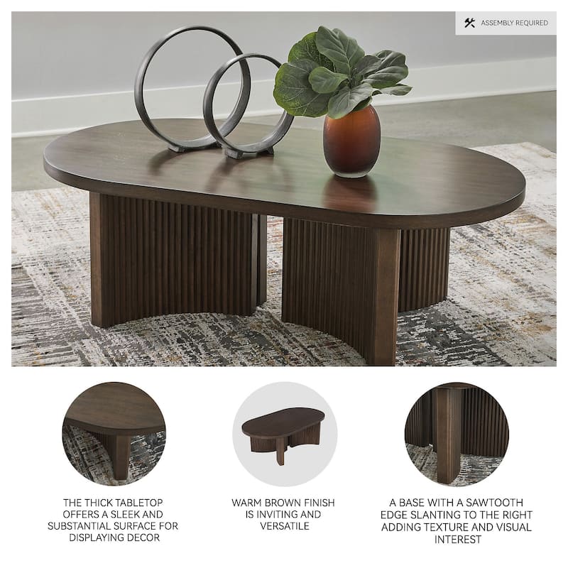 Signature Design by Ashley Korestone Dark Brown Coffee Table - 52"W x 28"D x 17"H