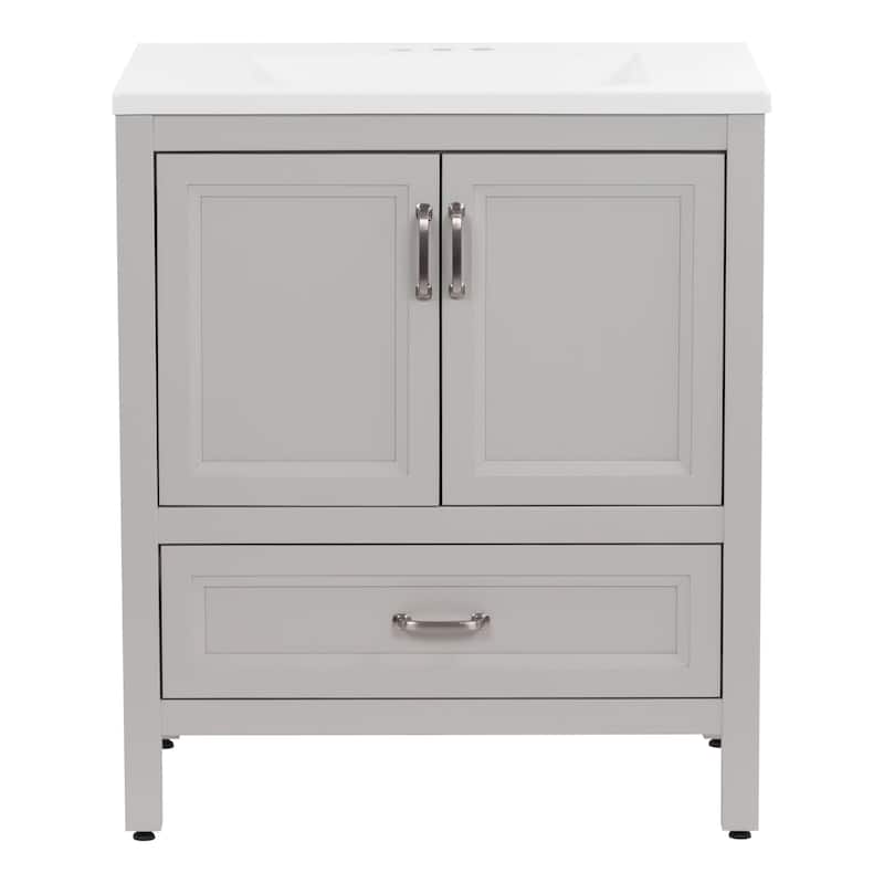 Spring Mill Cabinets Destan 30.5" Bathroom Vanity With 2-Door Cabinet, 1 Drawer, and White Sink Top