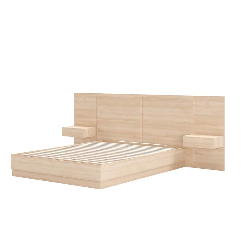 Milano 4-Piece Bedroom Set with Floating Nightstand Extension Panel