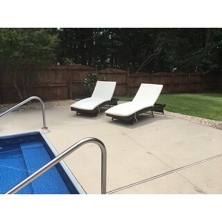 Outsunny Adjustable PE Rattan Chaise Lounge Chair