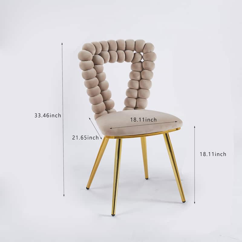Modern Chair(set of 2 ) with Iron Tube Legs, Soft Cushions and Comfortable Backrest, Suitable for Dining Room, Living Room