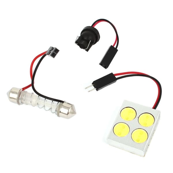 Unique Bargains DC 12V 4LED Light Car Panel Dome Map Bulb White w T10