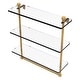 preview thumbnail 53 of 53, Allied Brass Foxtrot Collection 16 Inch Triple Tiered Glass Shelf with Integrated Towel Bar 16 - Spanish Gold