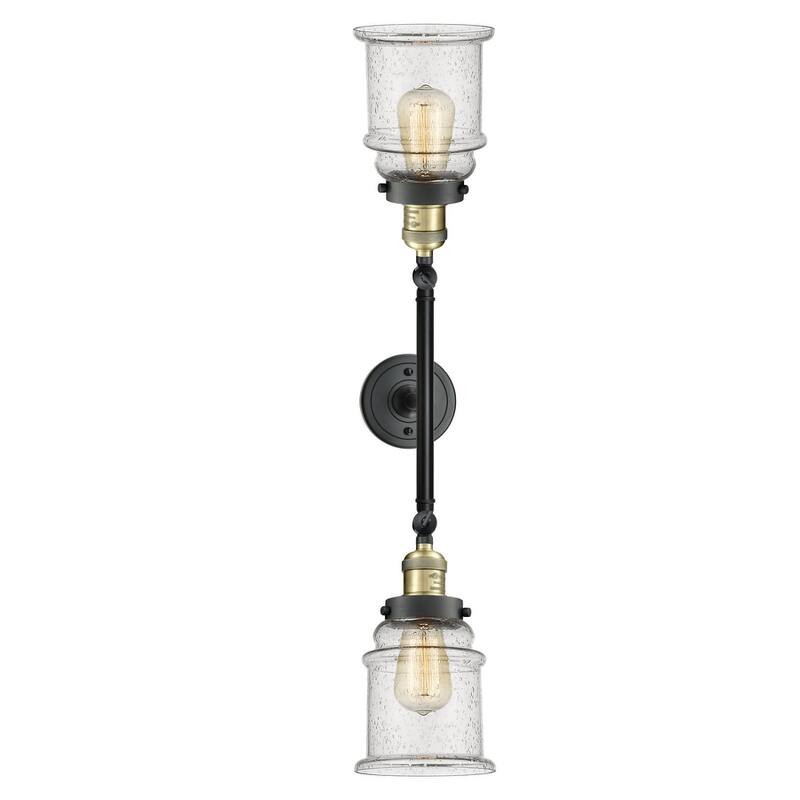 Innovations Lighting Canton 2 Light 25" Wide Bathroom Vanity Light - Black Antique Brass / Seedy