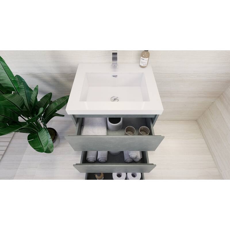Aron 24'' Freestanding Vanity with Reinforced Acrylic Sink