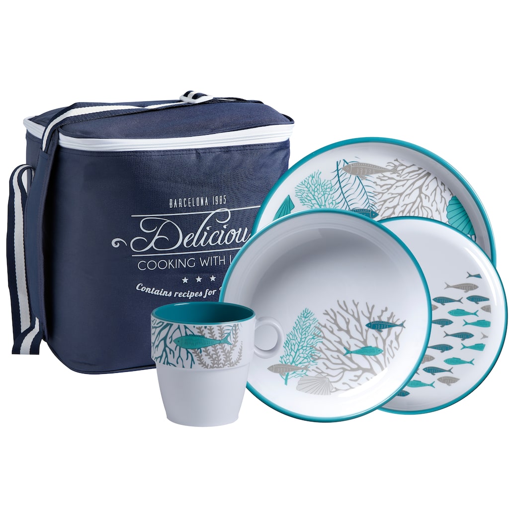 Coastal Melamine Tableware Set (Non-Slip)