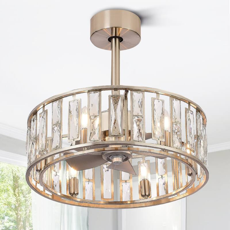 20-In Nickel Caged Ceiling Fan with Light Remote(5-Blade)