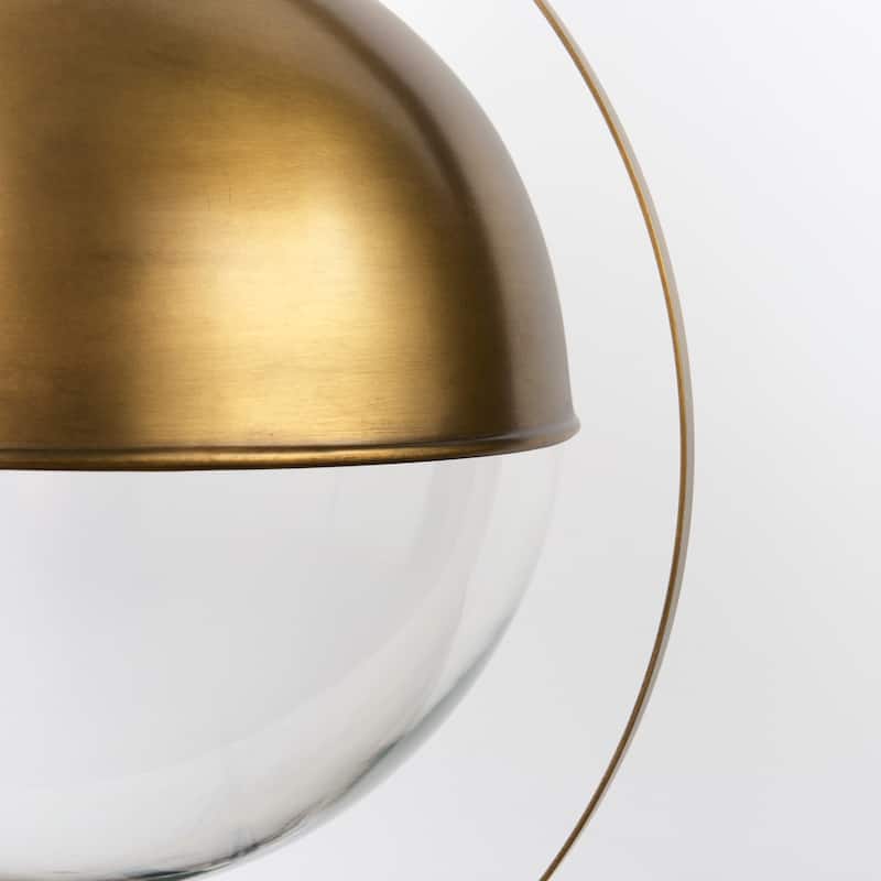 Leighton I Gold Toned Metal Spherical Pendant Light - 15"W x 15"D x 20"H