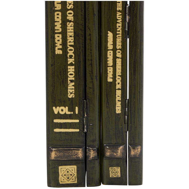 Blue, Green, Brown or Red Wooden Storage Faux Book Box (Set of 2)