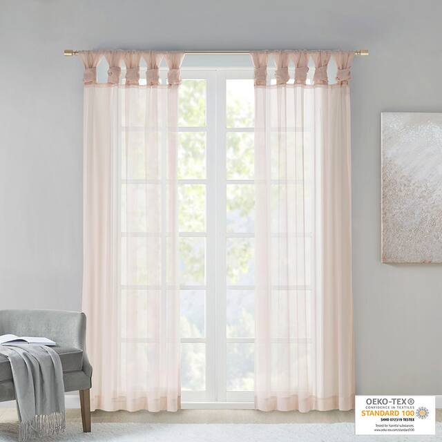 Madison Park Elowen Twisted Tab Voile Sheer Window Pair
