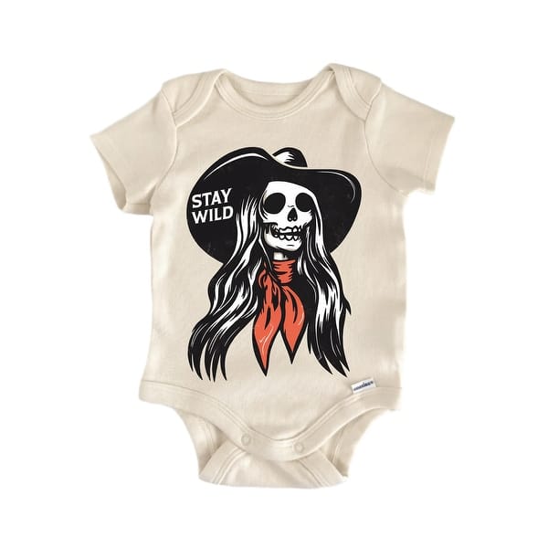 slide 2 of 6, Stay Wild Cowgirl - Baby Bodysuit Blue - 0-3M