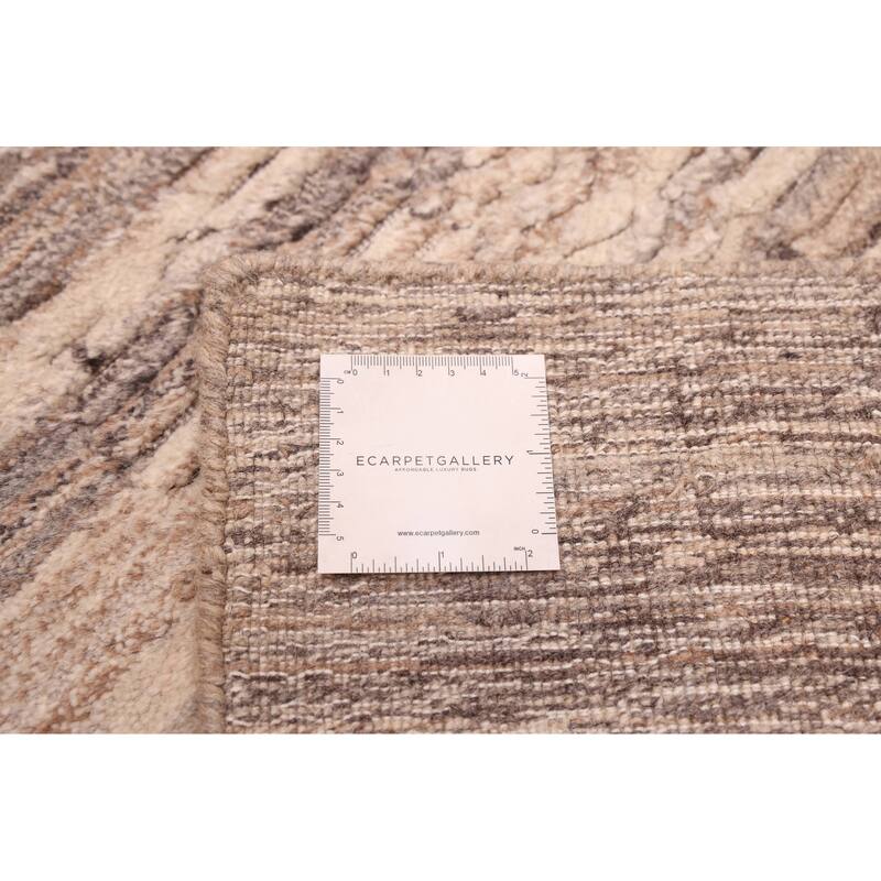 ECARPETGALLERY Hand Loomed Elysian Grey Wool Rug - 8'1 x 9'11