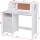 preview thumbnail 6 of 5, UTEX Kids Study Desk with Storage, Wooden Children School Study Table, Student's Study Computer Workstation Writing Table, White