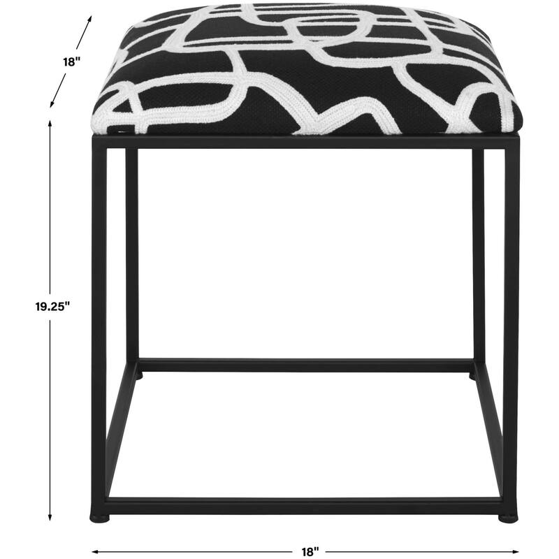 Uttermost 23690 Twists and Turns 18" Wide Iron Framed Accent Stool