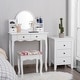 preview thumbnail 16 of 22, Costway Makeup Vanity Table Drawers Oval Dressing Table Kids Gift