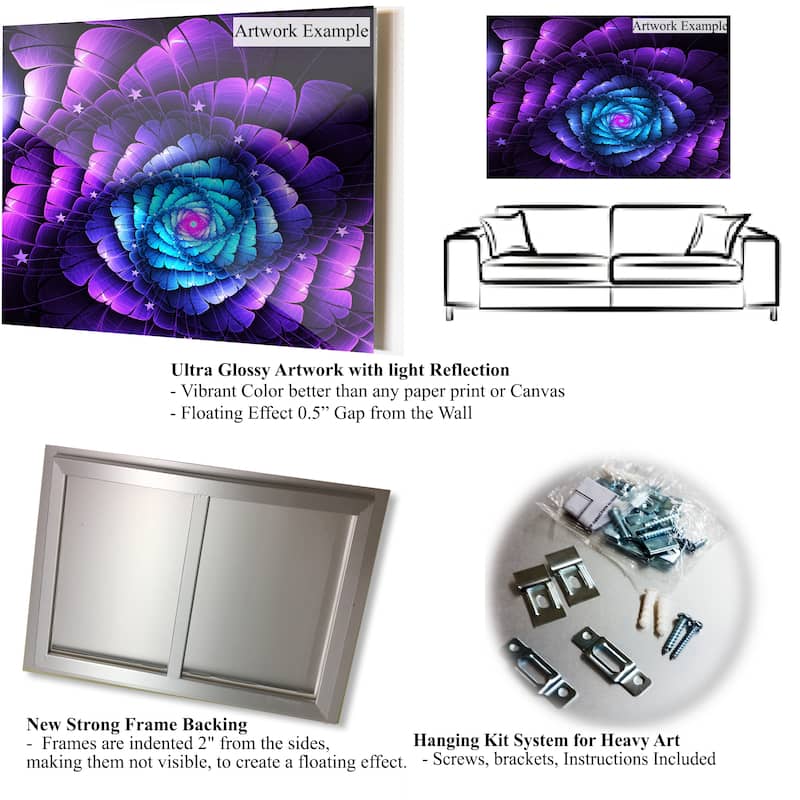 Designart 'Lit NYC Manhattan Skyline' Cityscape Photo Metal Wall Art